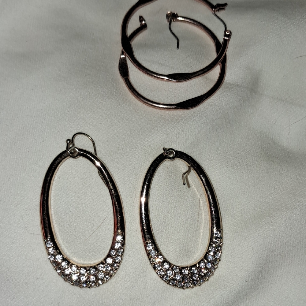 Elegant Gold and Silver Hoop Earrings